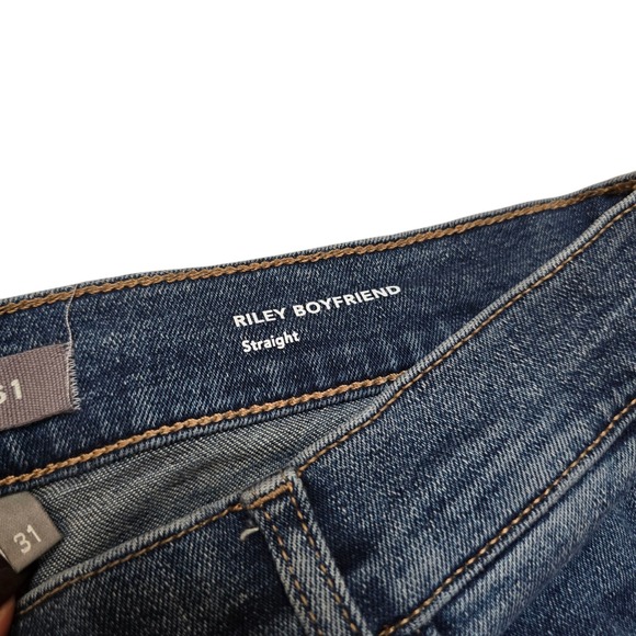 DL1961 Riley Boyfriend Jeans Straight‎ Leg Distressed Lt Seaborn Size 31 - Picture 6 of 9